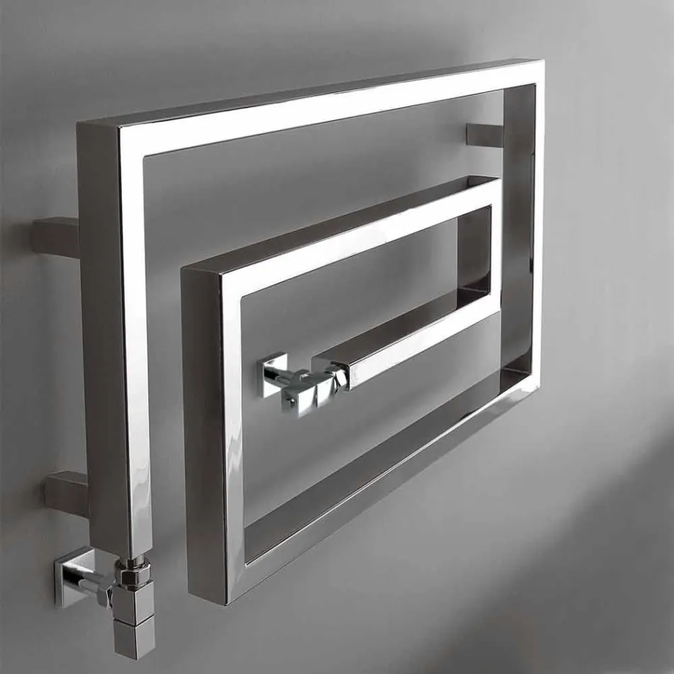 Chladič hydraulického chromované vyhřívané věšáky na ručníky Snake Scirocco H, design Viadurini