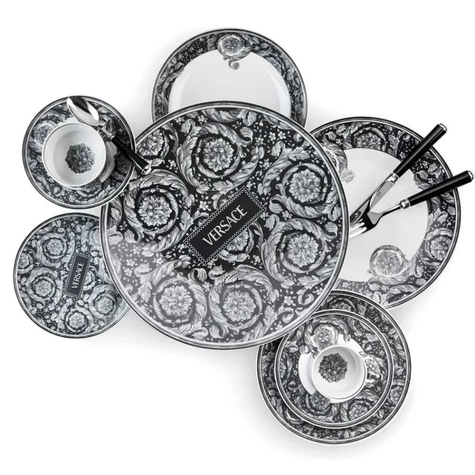 Rosenthal Versace Barocco 4 talíře na večeři průměr 17 cm v porcelánu - Barocco Viadurini