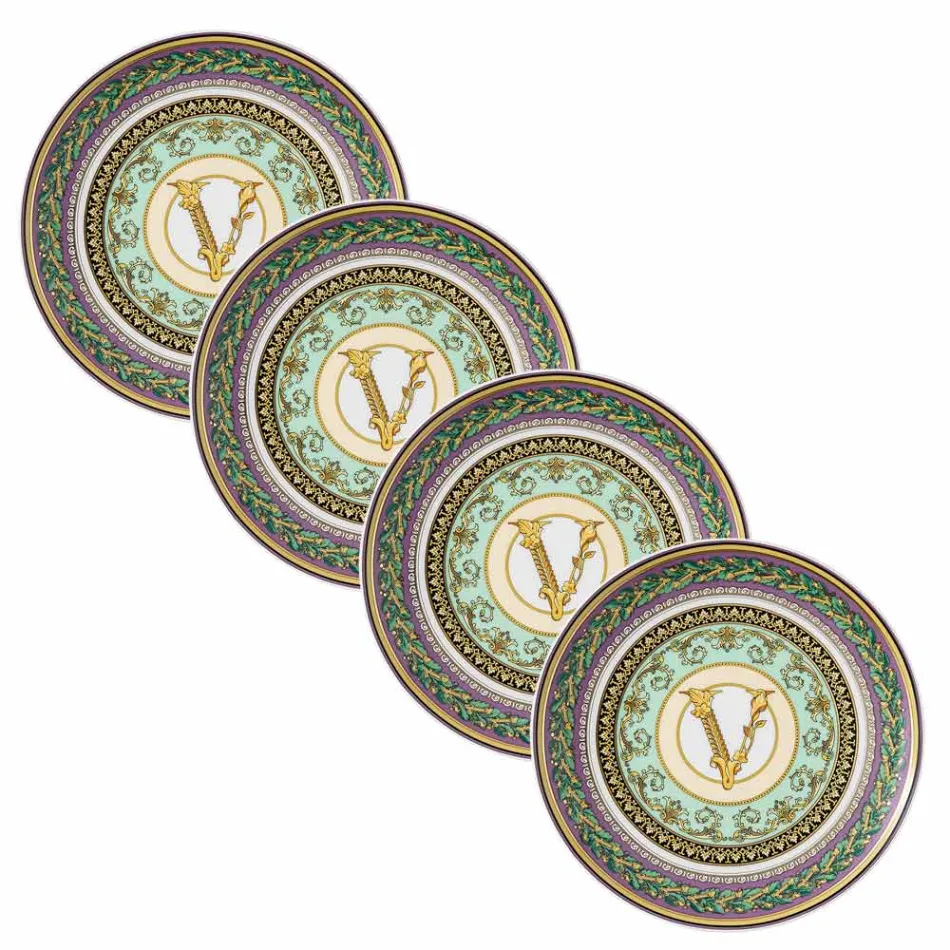 Rosenthal Versace Barocco Mosaic 4 talíře průměr 17 cm - Mozaika Viadurini