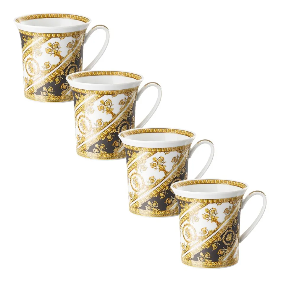 Rosenthal Versace I Love Baroque 4 sklenice s porcelánovým uchem - barokní Viadurini