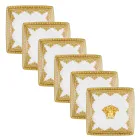 Rosenthal Versace I Love Baroque 6 plochých čtvercových porcelánových mís - barokní Viadurini