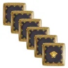 Rosenthal Versace I Love Baroque 6 plochých čtvercových porcelánových mís - barokní Viadurini