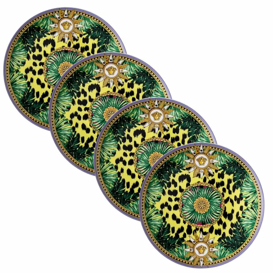 Rosenthal Versace Jungle Animalier 4 talíře na večeři průměr 17 cm - Animalier Viadurini
