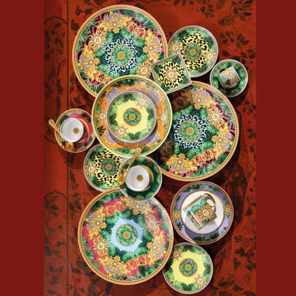 Rosenthal Versace Jungle Animalier 6 plochých čtvercových mís - Animalier Viadurini