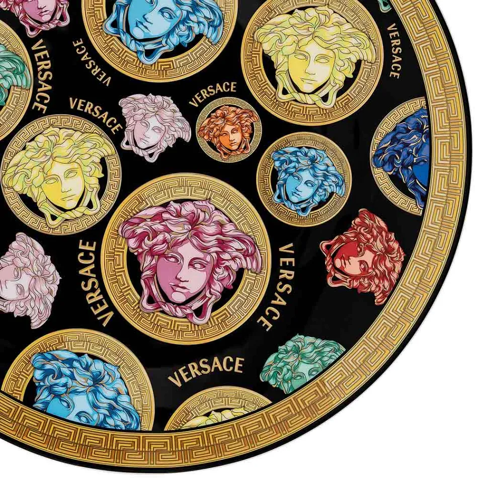 Rosenthal Versace Medusa Amplified Multicolor Place Card Plate - Amplified multicolor Viadurini