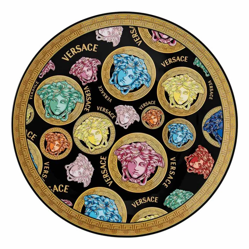 Rosenthal Versace Medusa Amplified Multicolor Place Card Plate - Amplified multicolor Viadurini
