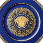 Rosenthal Versace Medusa modré desky porcelán konstrukce zástupný Viadurini