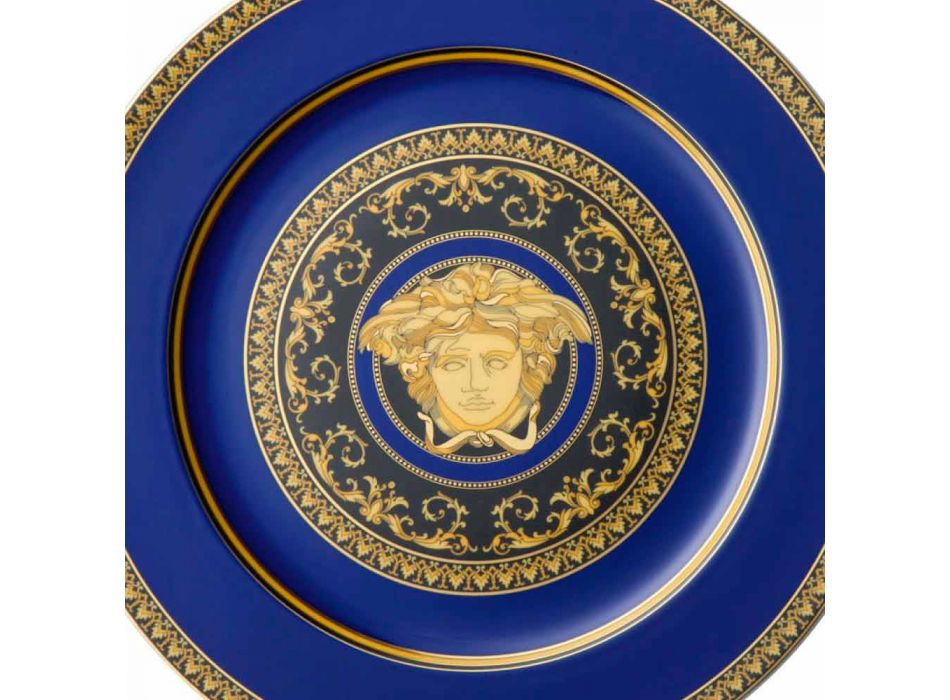 Rosenthal Versace Medusa modré desky porcelán konstrukce zástupný Viadurini