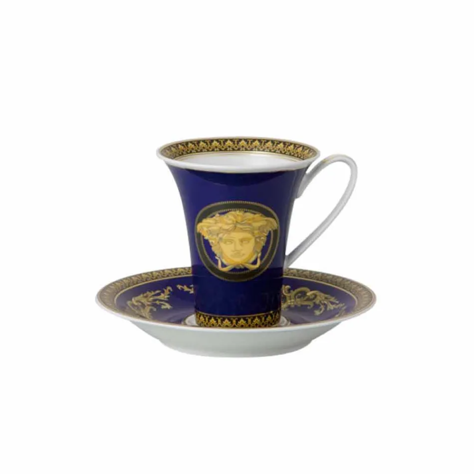 Rosenthal Versace Medusa Modrá Cup high porcelán Design Coffee Viadurini
