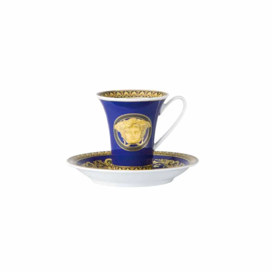 Rosenthal Versace Medusa Modrý šálek kávy designér porcelánu Viadurini