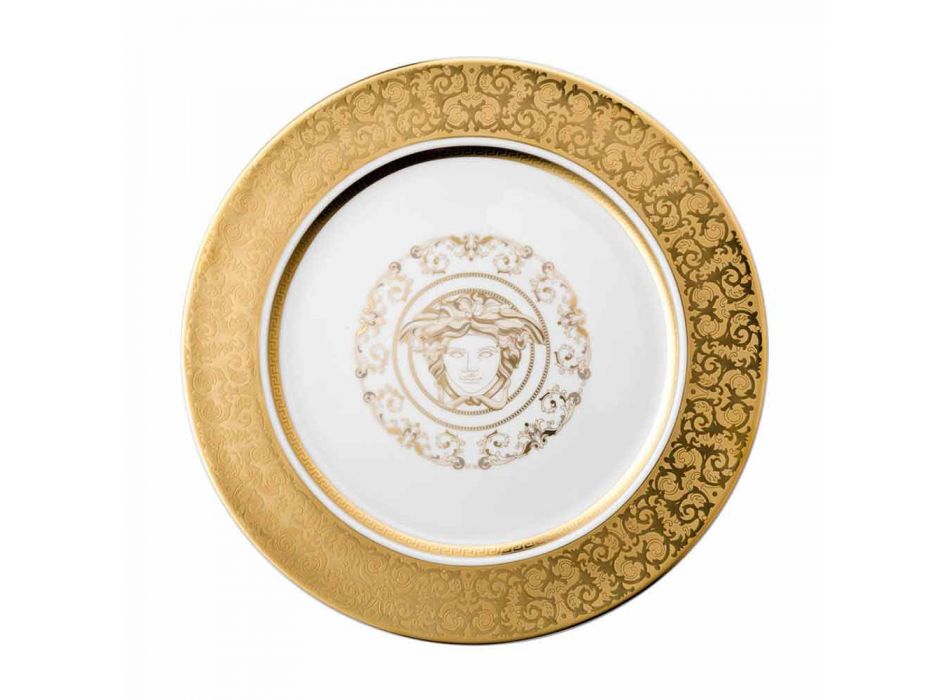 Rosenthal Versace Medusa Gala Gold Plate zástupný 30 cm porcelán Viadurini