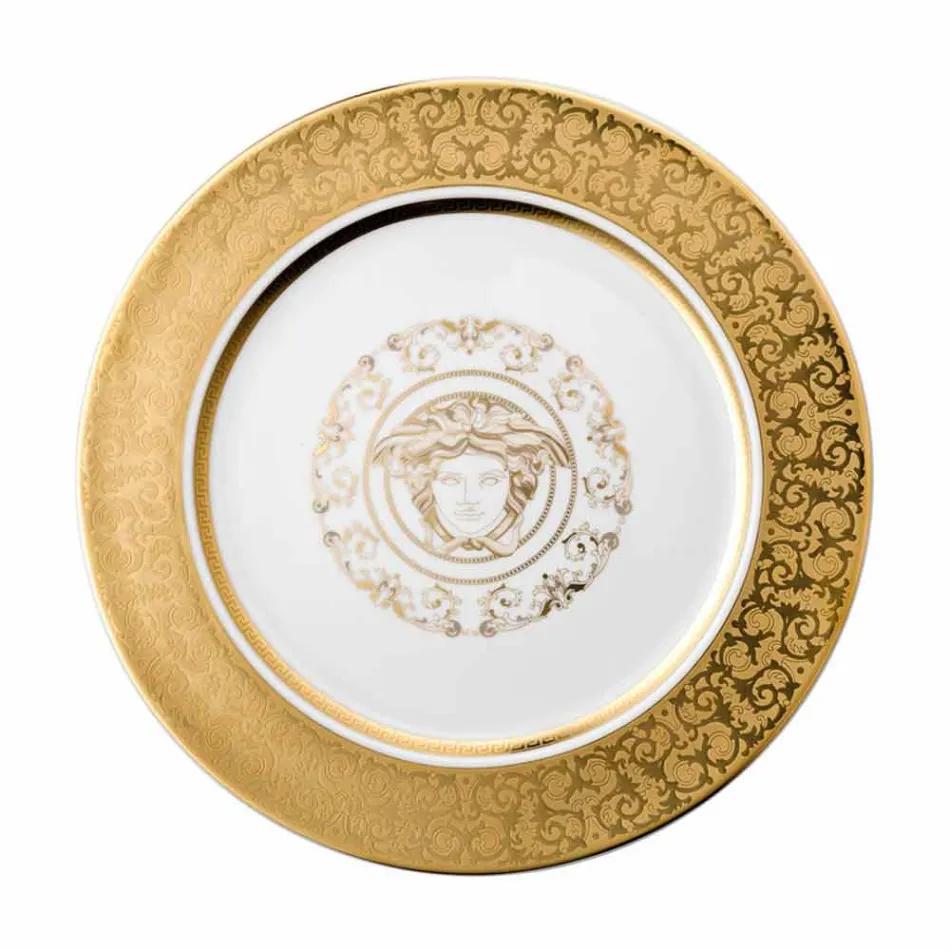 Rosenthal Versace Medusa Gala Gold Plate zástupný 30 cm porcelán Viadurini