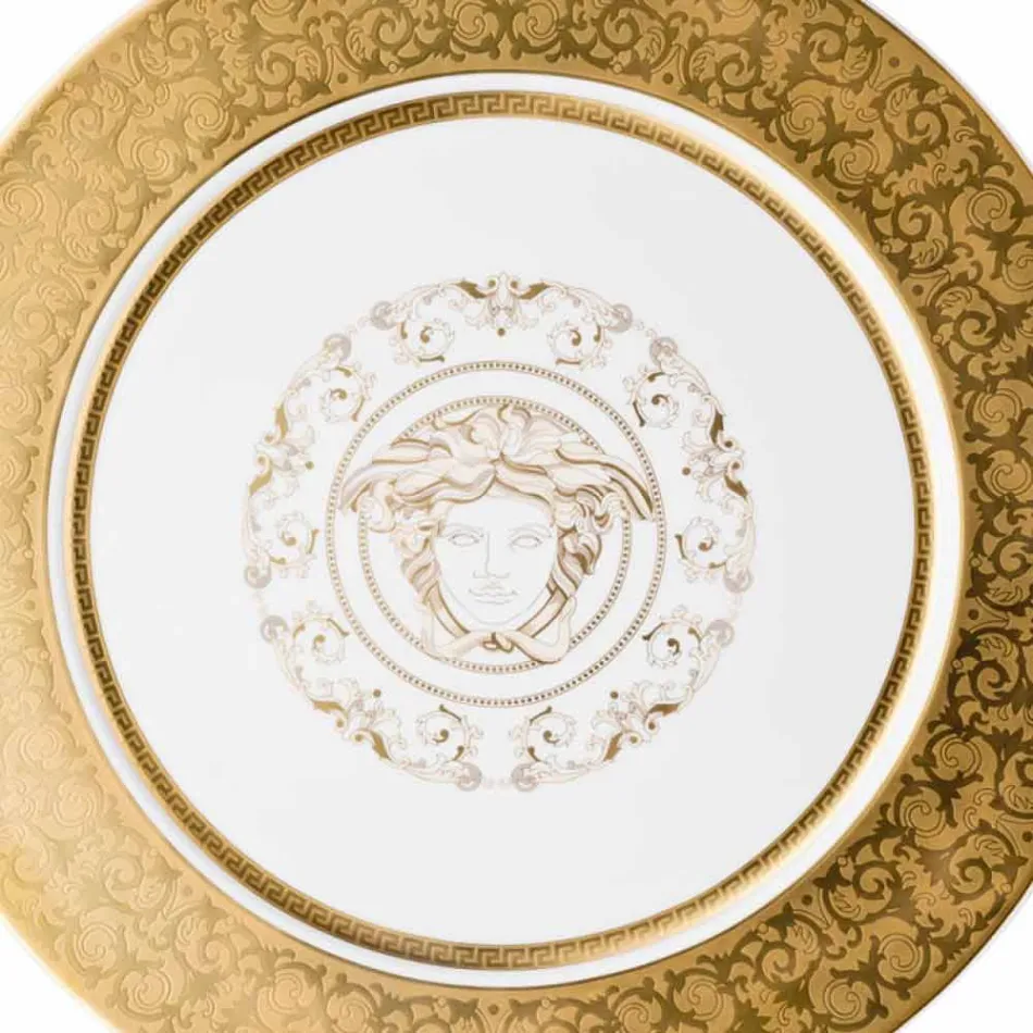Rosenthal Versace Medusa Gala Gold Plate zástupný 33 cm porcelán Viadurini