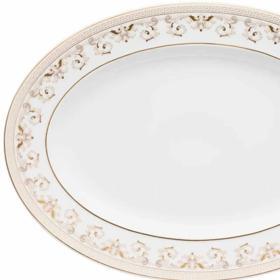 Rosenthal Versace Medusa Gala 34 cm porcelán oválný talíř konstrukce Viadurini