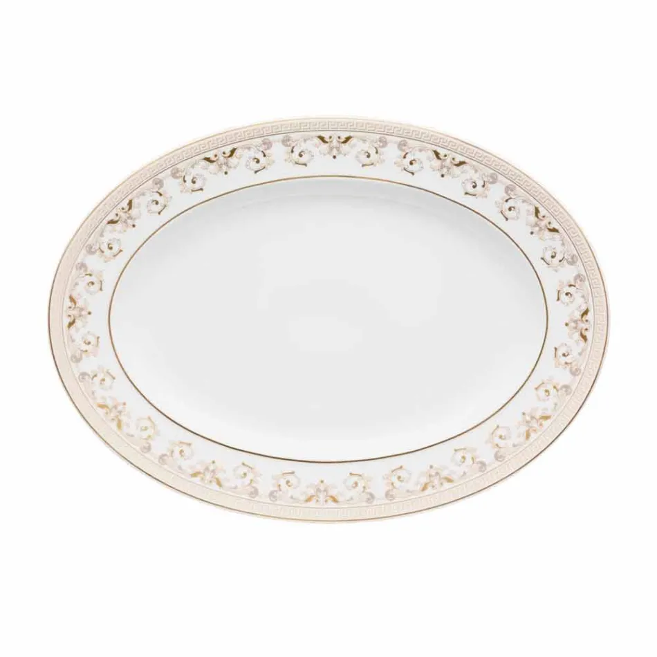 Rosenthal Versace Medusa Gala 34 cm porcelán oválný talíř konstrukce Viadurini