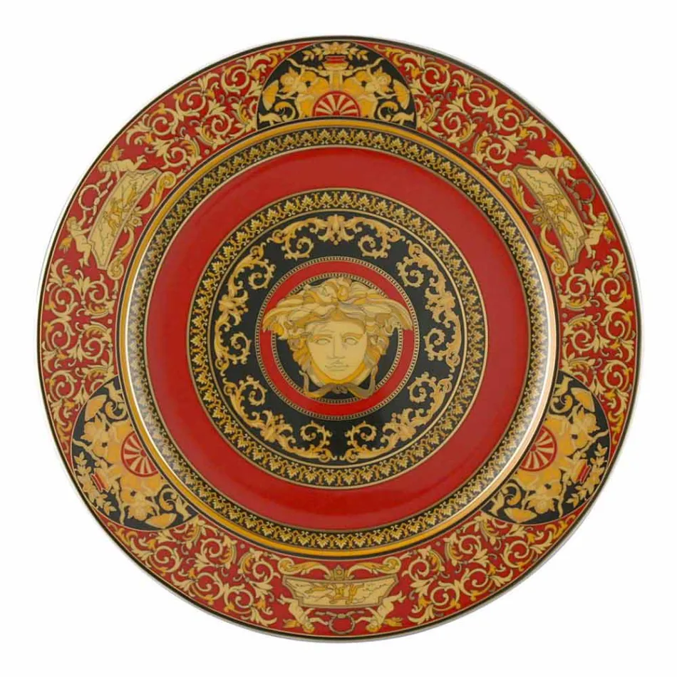 Rosenthal Versace Medusa Red Plate zástupný 30 cm porcelán Viadurini