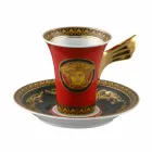 Rosenthal Versace Medusa Red září porcelánové espreso šálků 6 ks Viadurini