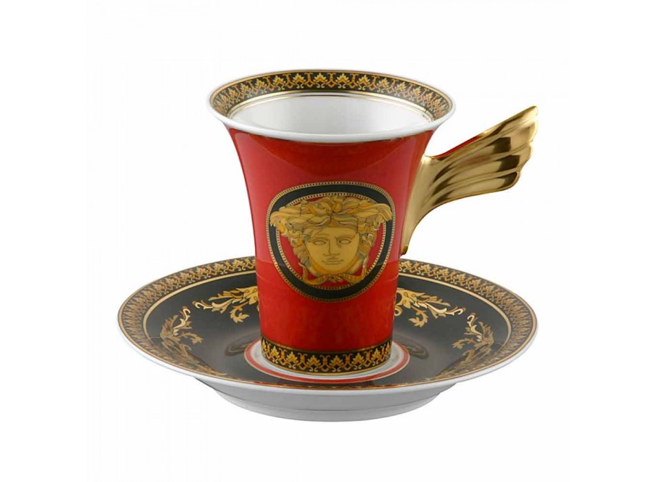 Rosenthal Versace Medusa Red Cup Coffee High porcelán design Viadurini