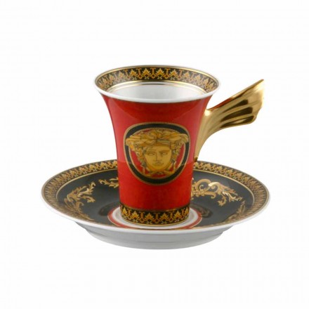 Rosenthal Versace Medusa Red šálek kávy z designu porcelánu Viadurini