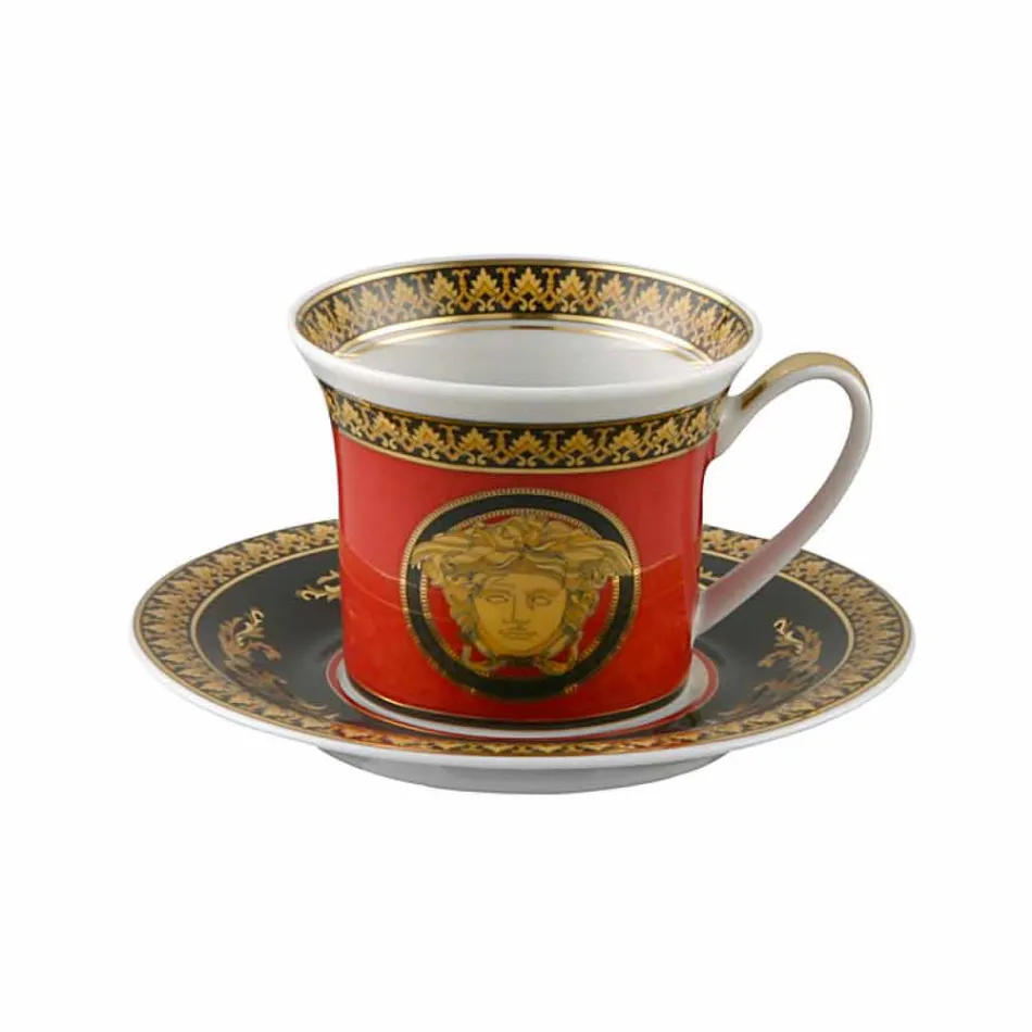 Rosenthal Versace Medusa Red Espresso cup designu porcelánu Viadurini