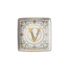 Rosenthal Versace Virtus Gala 6 plochých čtvercových mís 15x15 cm v porcelánu - barokní Viadurini