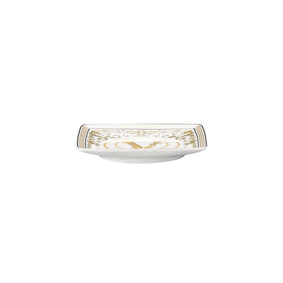 Rosenthal Versace Virtus Gala 6 plochých čtvercových mís 15x15 cm v porcelánu - barokní Viadurini
