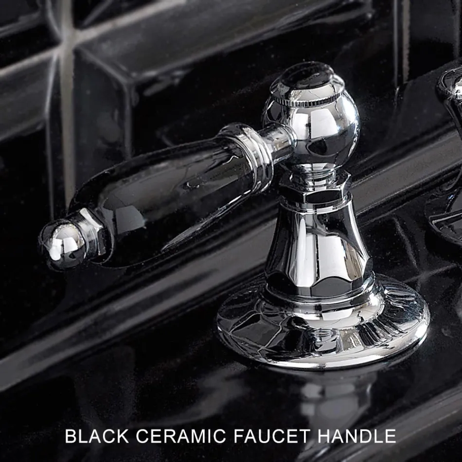 Klasická 3otvorová bidetová baterie s mosaznými pákami Made in Italy - Noriana Viadurini