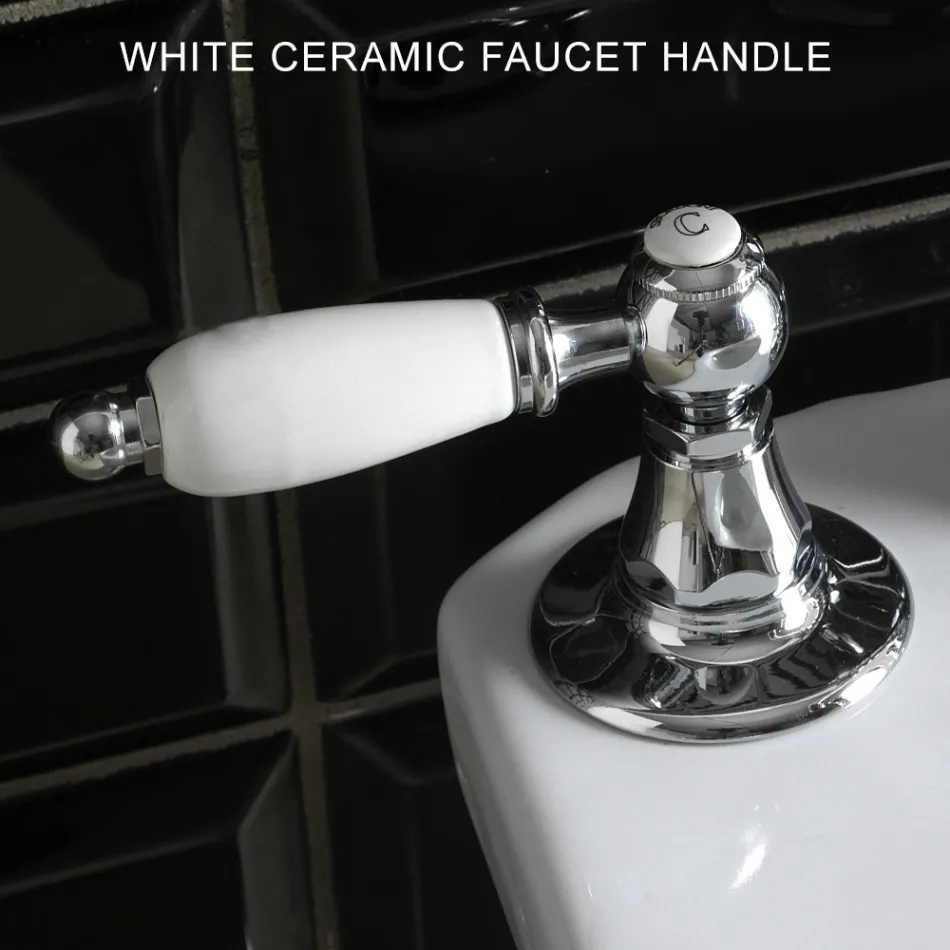 Klasická 3otvorová bidetová baterie s mosaznými pákami Made in Italy - Noriana Viadurini