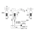 Klasická 3otvorová bidetová baterie s mosazným odpadem Made in Italy - Ercolina Viadurini