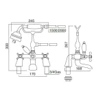 Mosazná vanová baterie s klasickou luxusní ruční sprchou - Fioretta Viadurini