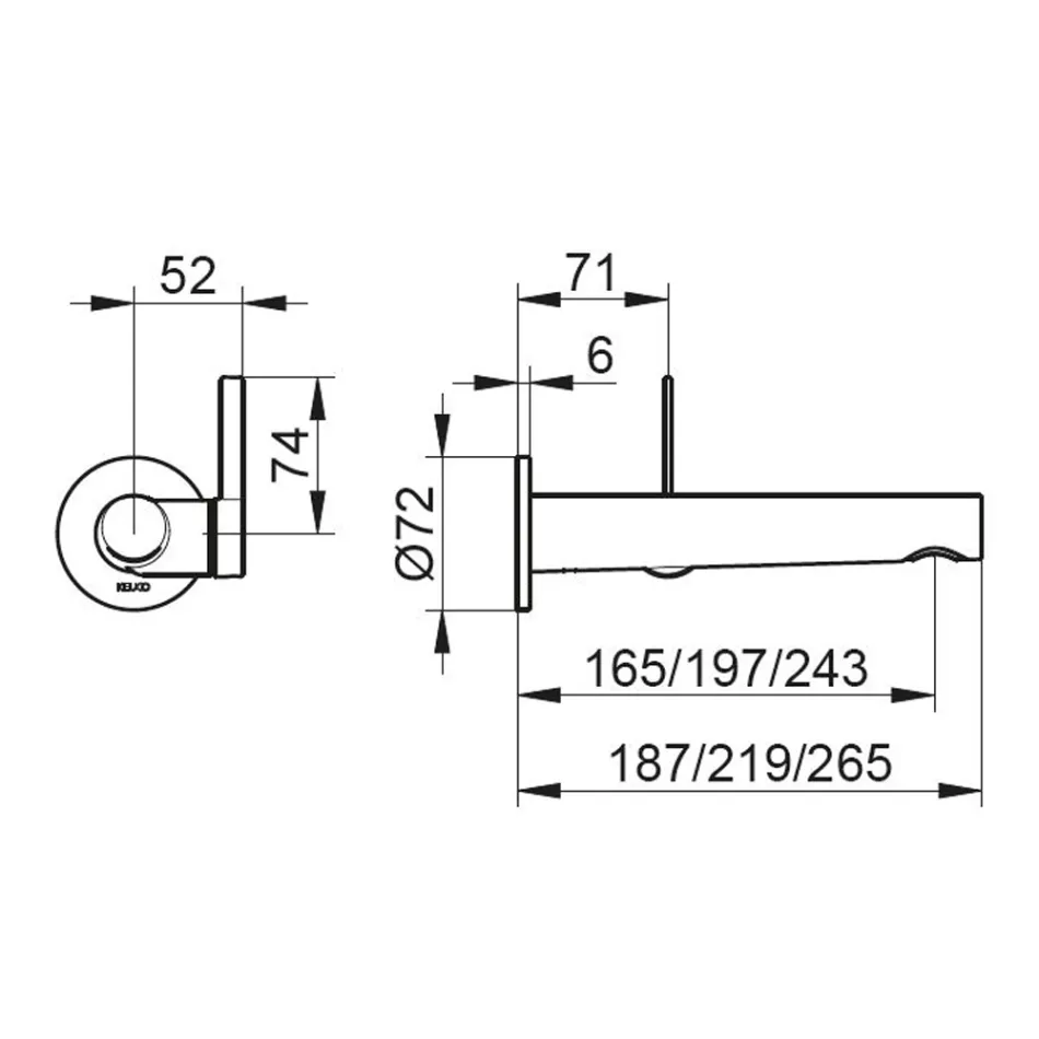 Vestavěná nástěnná umyvadlová baterie s integrovaným designem 3 velikosti - Erkole Viadurini