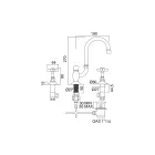 Vintage umyvadlová baterie s vysokým výtokem z mosazi Made in Italy - Katerina Viadurini