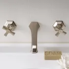 Nástěnná umyvadlová baterie Vintage Design z mosazi Made in Italy - Silvana Viadurini