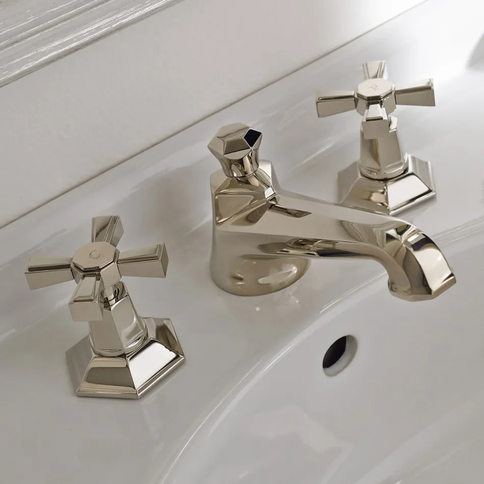 Umyvadlová baterie ve vintage designu z mosazi Made in Italy - Silvana Viadurini