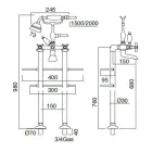 Klasická mosazná stojánková vanová baterie s ruční sprchou - Fioretta Viadurini