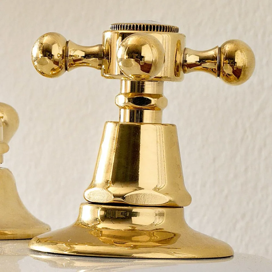 Vintage 3-dírková bidetová baterie z Vintage mosaz Made in Italy - Ursula Viadurini