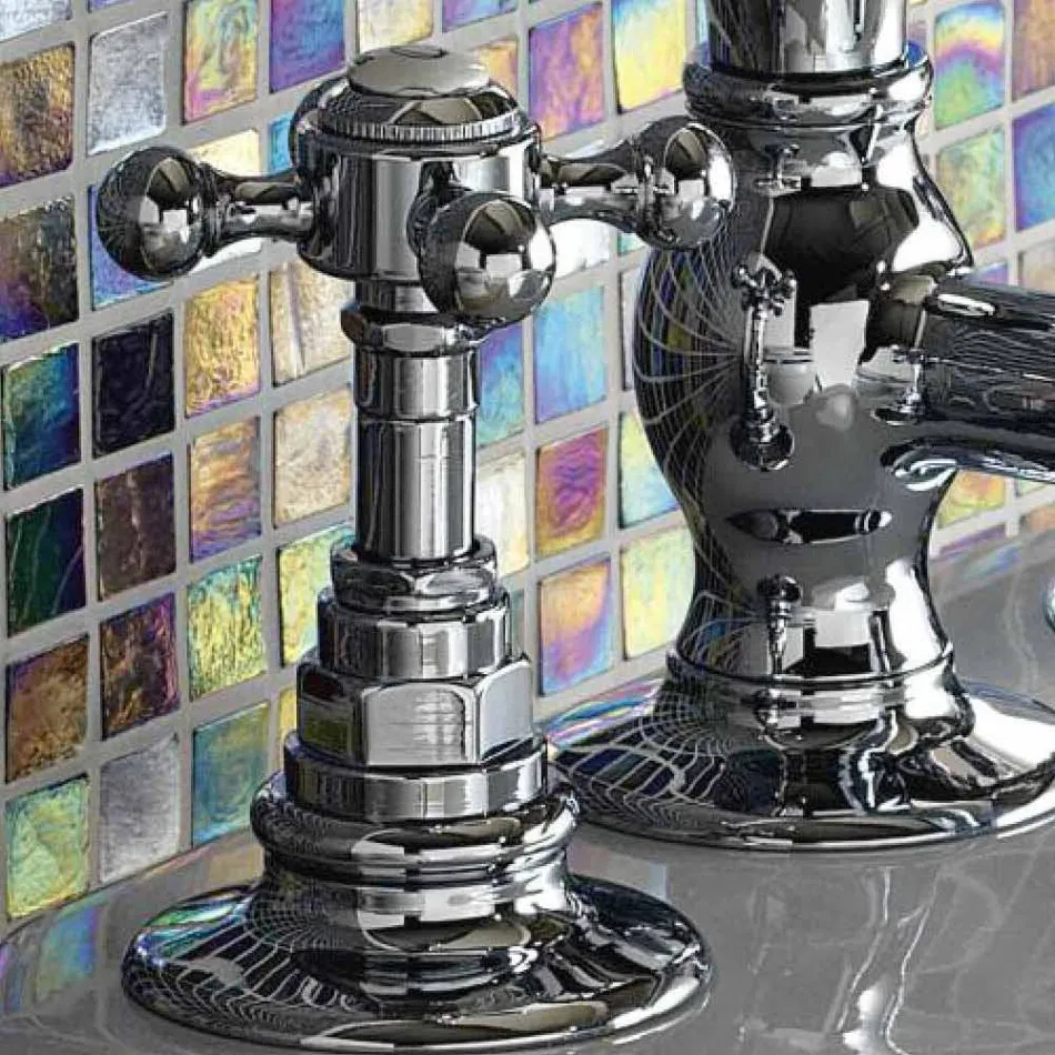 Vintage 3-otvorová mosazná bidetová baterie Made in Italy - Elisea Viadurini