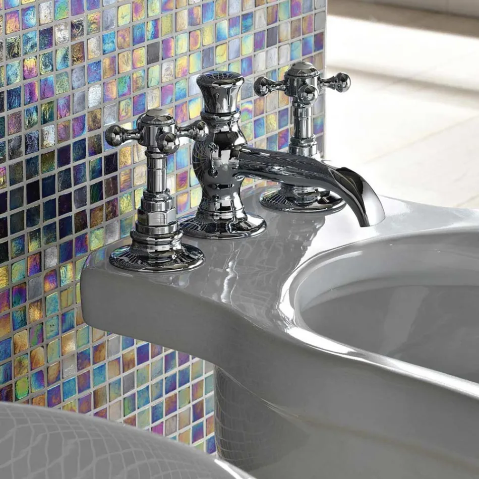 Vintage 3-otvorová mosazná bidetová baterie Made in Italy - Elisea Viadurini