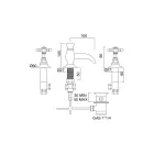 Vintage umyvadlová baterie se 3 otvory ve vintage mosazi Made in Italy - Elisea Viadurini