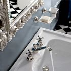 3otvorová koupelnová umyvadlová baterie z mosazi s klasickým odtokem - Ercolina Viadurini