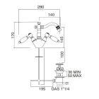 Klasická jednootvorová bidetová baterie s ručně vyrobenými mosaznými pákami - Noriana Viadurini