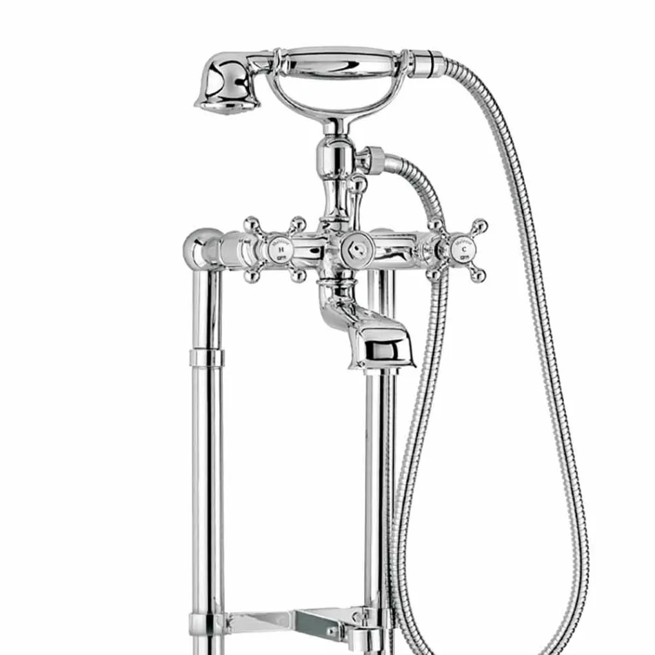 Klasický kohoutek pro vanu na mosazných sloupech vyrobený v Itálii - Enriko Viadurini