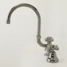 3otvorová koupelnová umyvadlová baterie z mosazi s vysokým výtokem a odtokem - Ercolina Viadurini