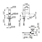 Jednopáková umyvadlová baterie Mosazný kulatý design - Antilio Viadurini