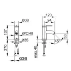 Jednopáková umyvadlová baterie Mosazný kulatý design - Antilio Viadurini