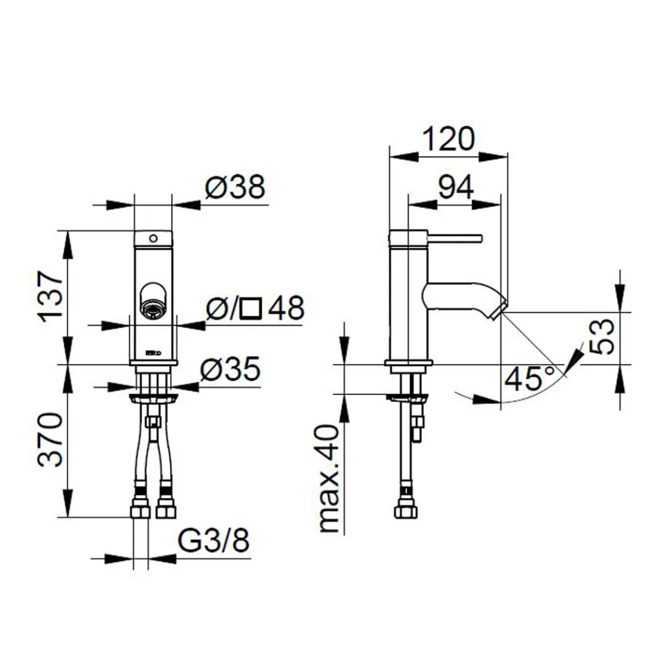Jednopáková umyvadlová baterie Mosazný kulatý design - Antilio Viadurini