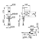 Jednopáková umyvadlová baterie Mosazný kulatý design - Antilio Viadurini