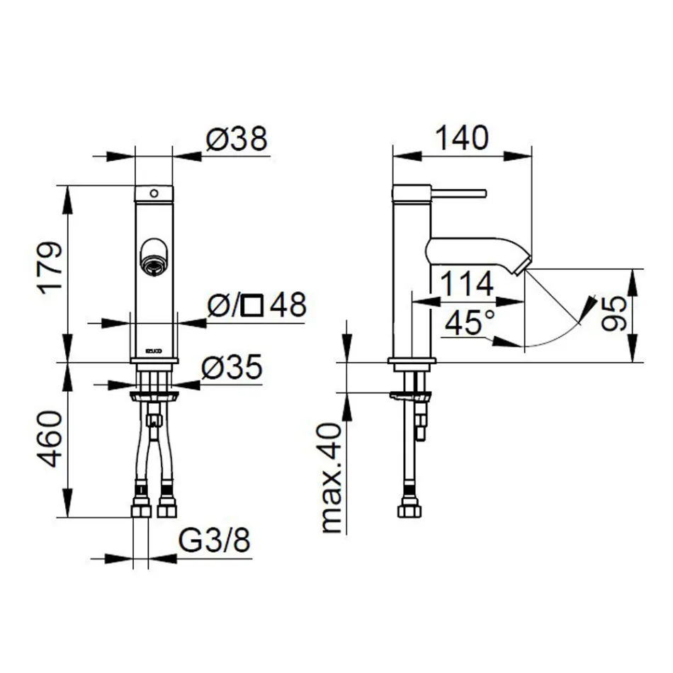 Jednopáková umyvadlová baterie Mosazný kulatý design - Antilio Viadurini