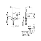 Jednopáková umyvadlová baterie čtvercového designu mosazná - Erik Viadurini