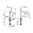 Jednopáková umyvadlová baterie čtvercového designu mosazná - Erik Viadurini